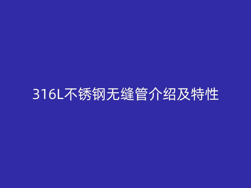 316L荣耀官方官网入口无缝管介绍及特性