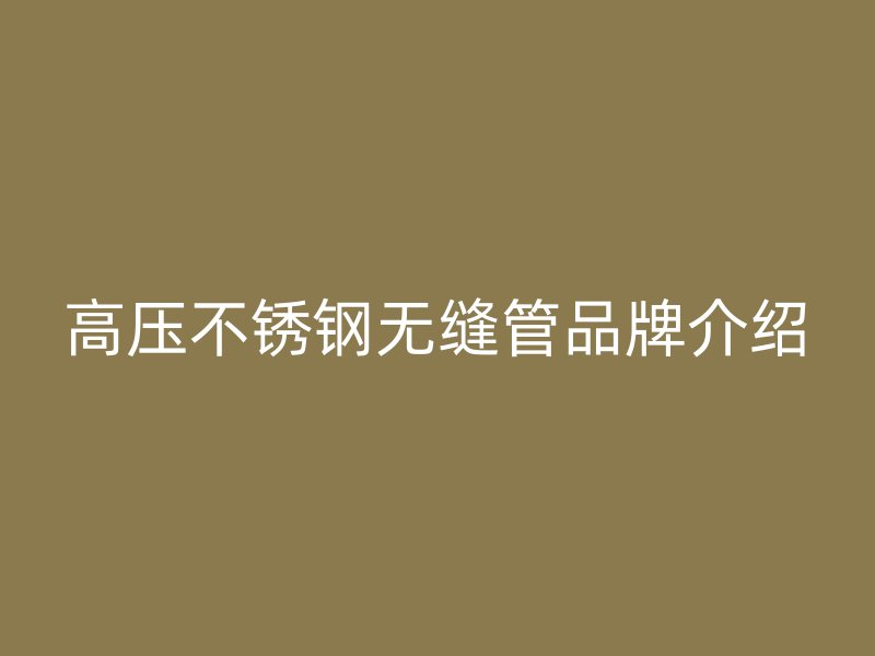 高压荣耀官方官网入口无缝管品牌介绍