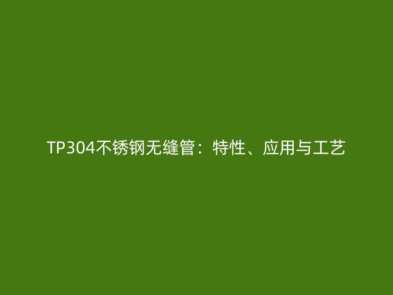 TP304荣耀官方官网入口无缝管：特性、应用与工艺