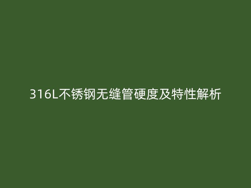 316L荣耀官方官网入口无缝管硬度及特性解析