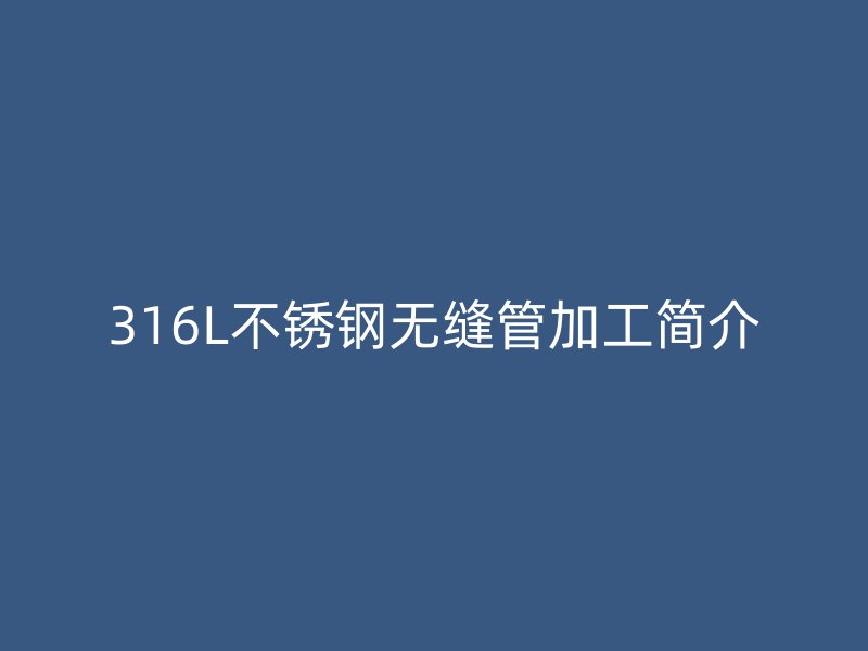 316L荣耀官方官网入口无缝管加工简介