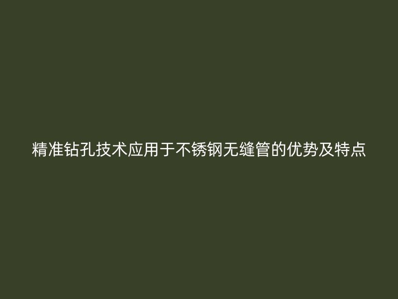 精准钻孔技术应用于荣耀官方官网入口无缝管的优势及特点