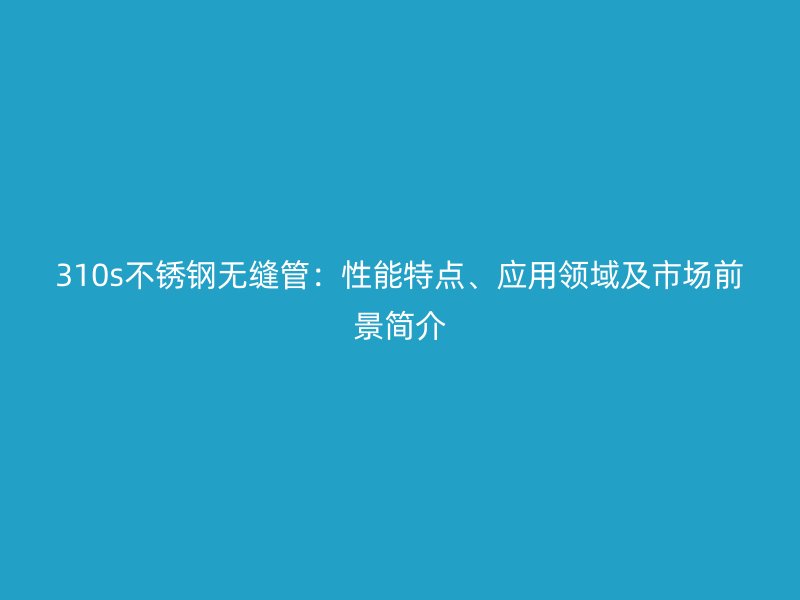310s荣耀官方官网入口无缝管：性能特点、应用领域及市场前景简介