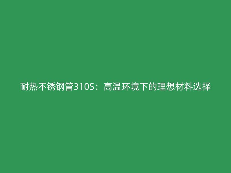 耐热荣耀官方官网入口管310S：高温环境下的理想材料选择