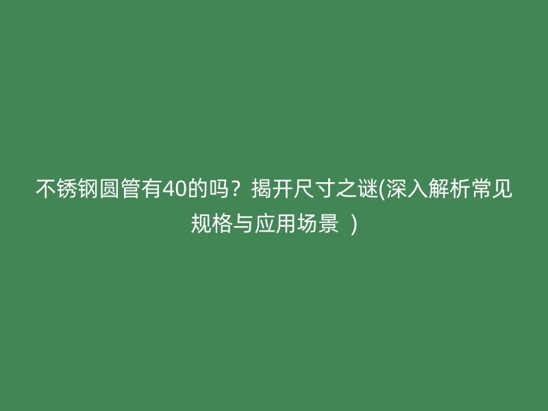 荣耀官方官网入口圆管有40的吗？揭开尺寸之谜(深入解析常见规格与应用场景  )