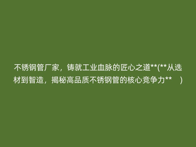 荣耀官方官网入口管厂家，铸就工业血脉的匠心之道**(**从选材到智造，揭秘高品质荣耀官方官网入口管的核心竞争力**    )