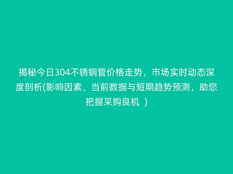 揭秘今日304荣耀官方官网入口管价格走势，市场实时动态深度剖析(影响因素、当前数据与短期趋势预测，助您把握采购良机  )