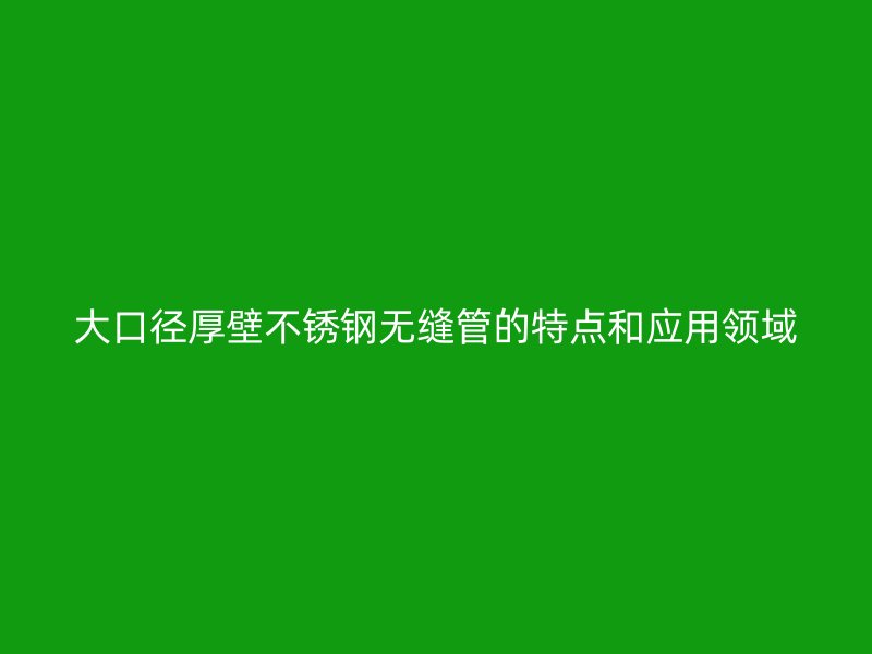 大口径厚壁荣耀官方官网入口无缝管的特点和应用领域