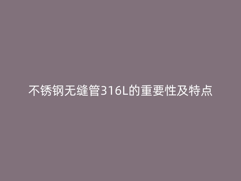 荣耀官方官网入口无缝管316L的重要性及特点