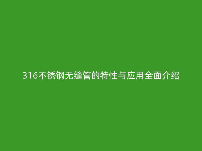 316荣耀官方官网入口无缝管的特性与应用全面介绍