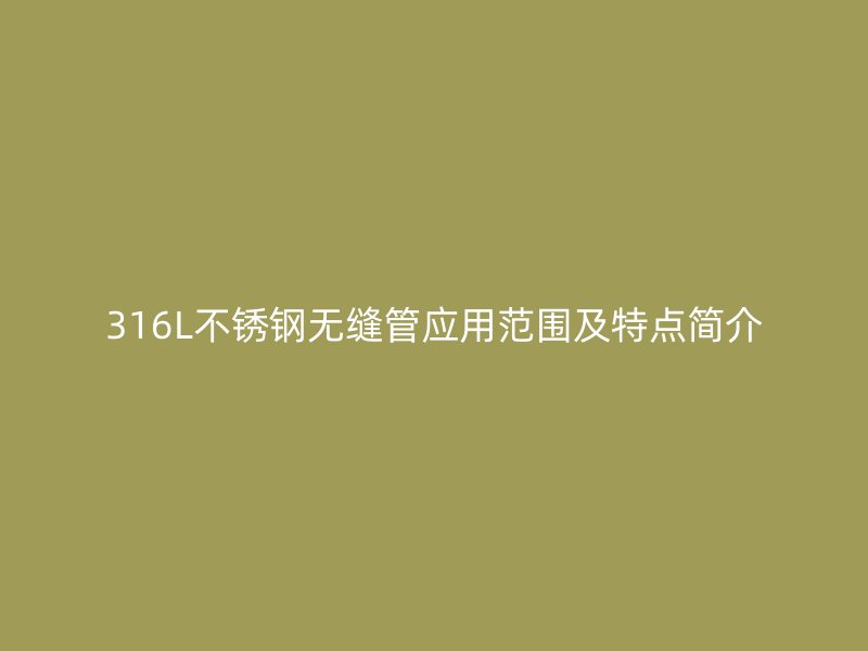 316L荣耀官方官网入口无缝管应用范围及特点简介