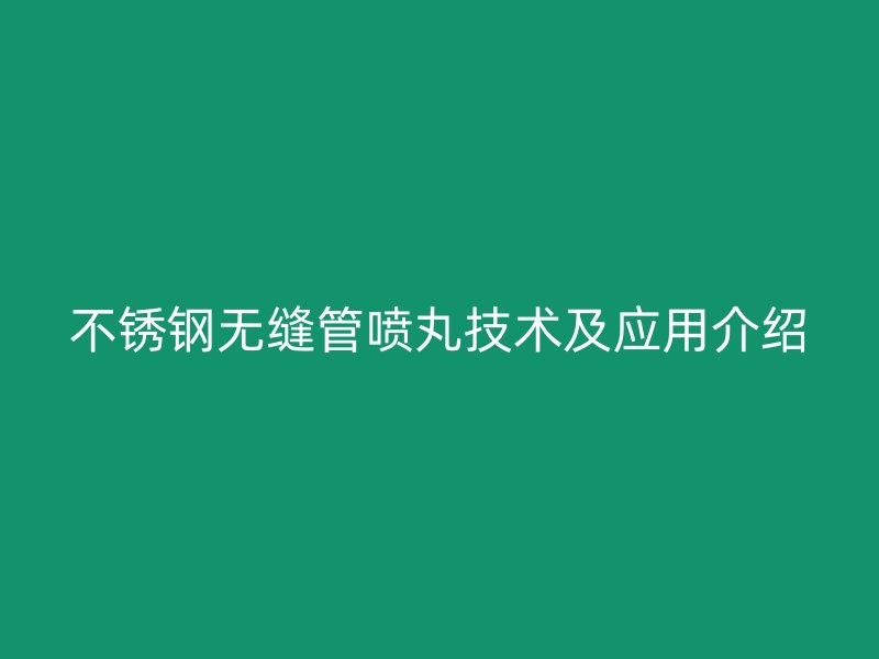 荣耀官方官网入口无缝管喷丸技术及应用介绍