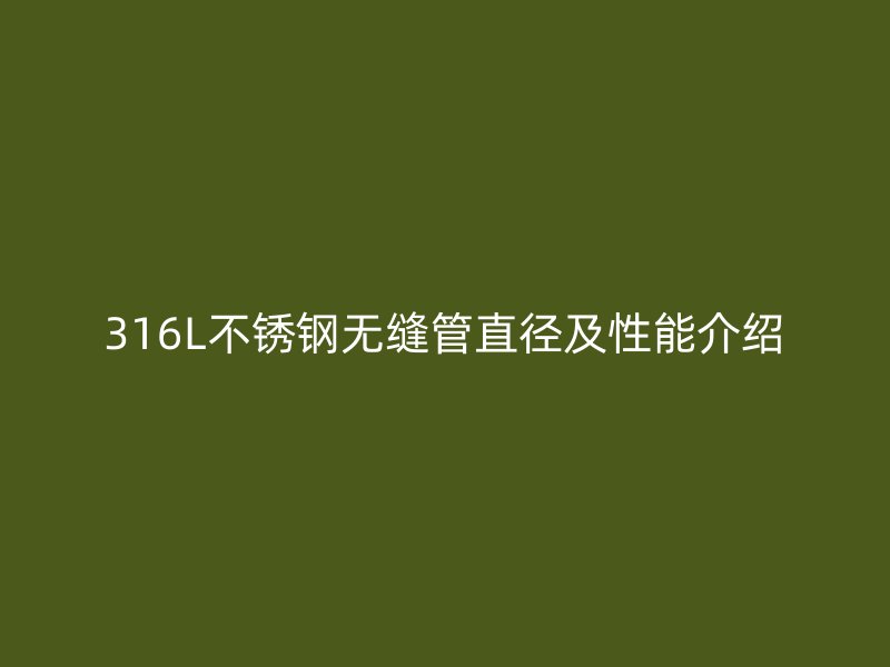 316L荣耀官方官网入口无缝管直径及性能介绍