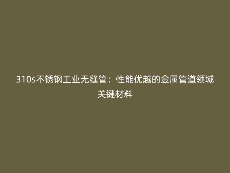 310s荣耀官方官网入口工业无缝管：性能优越的金属管道领域关键材料