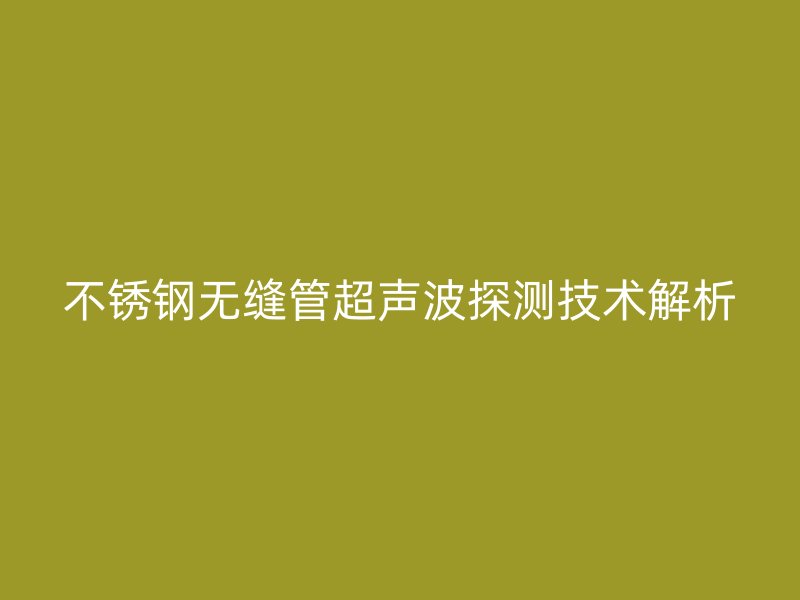 荣耀官方官网入口无缝管超声波探测技术解析