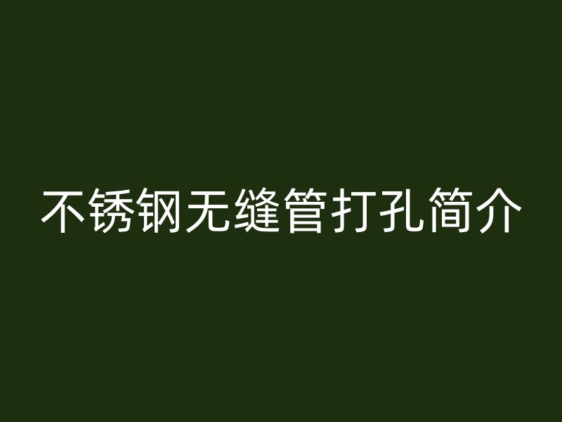 荣耀官方官网入口无缝管打孔简介