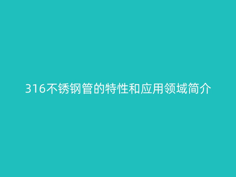316荣耀官方官网入口管的特性和应用领域简介