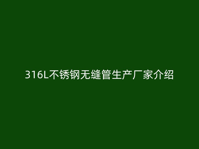 316L荣耀官方官网入口无缝管生产厂家介绍