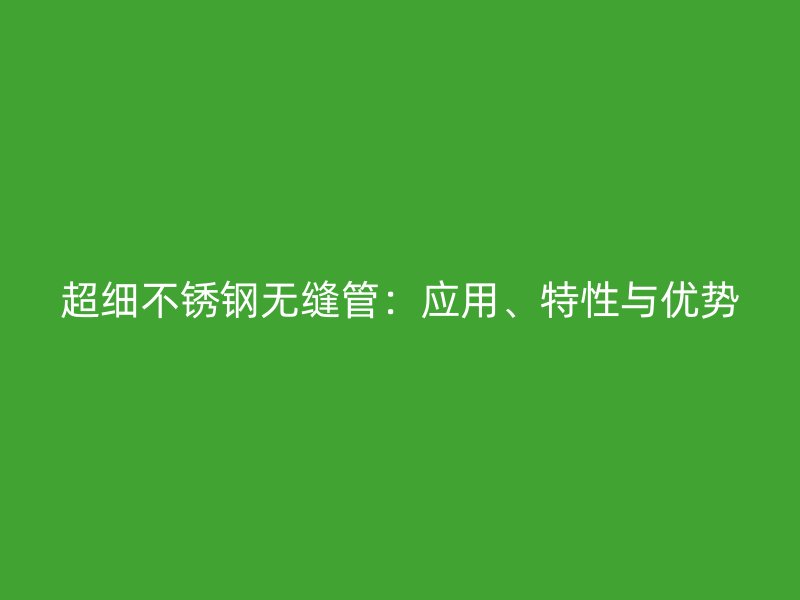 超细荣耀官方官网入口无缝管：应用、特性与优势