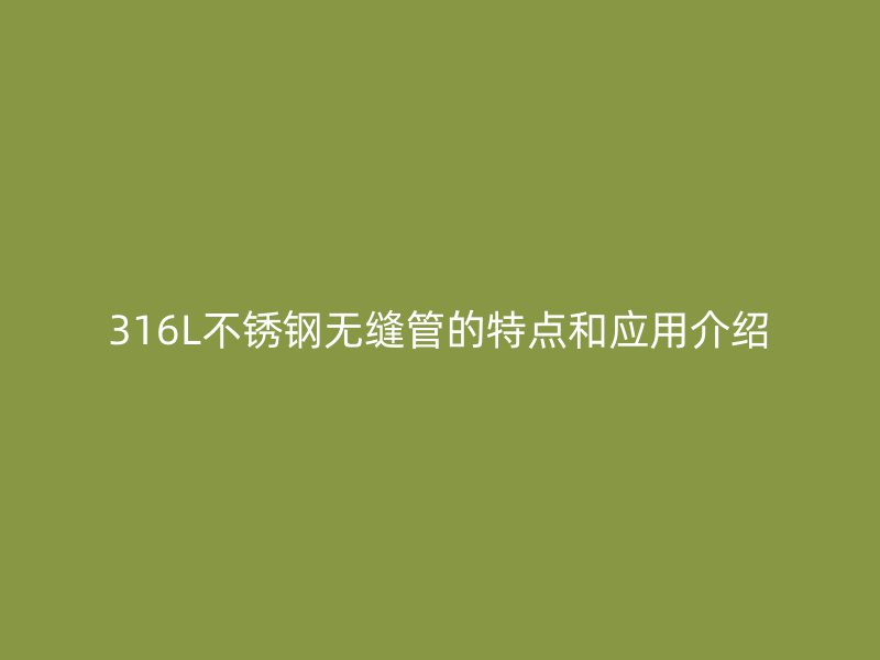 316L荣耀官方官网入口无缝管的特点和应用介绍