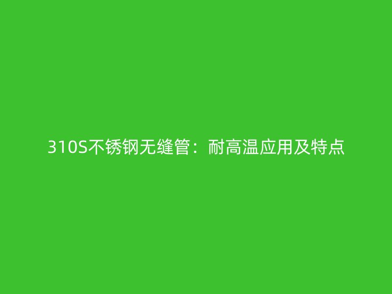 310S荣耀官方官网入口无缝管：耐高温应用及特点