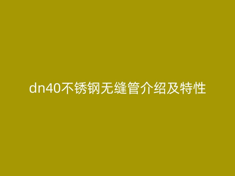 dn40荣耀官方官网入口无缝管介绍及特性