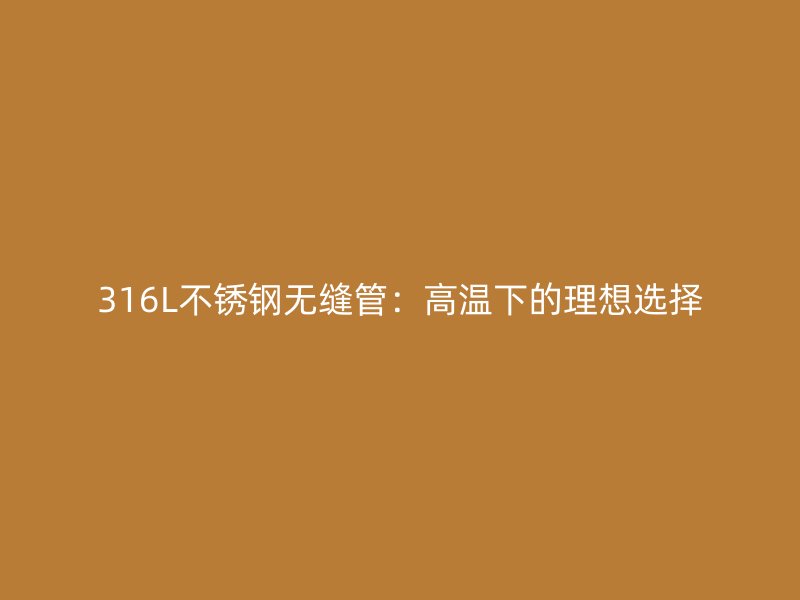 316L荣耀官方官网入口无缝管：高温下的理想选择