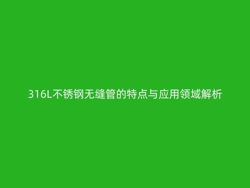 316L荣耀官方官网入口无缝管的特点与应用领域解析