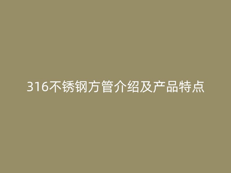 316荣耀官方官网入口方管介绍及产品特点