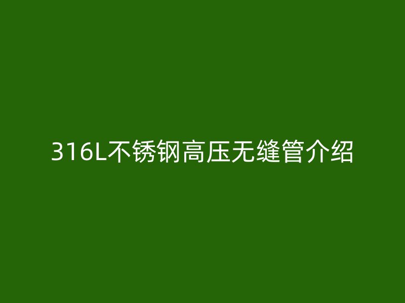 316L荣耀官方官网入口高压无缝管介绍