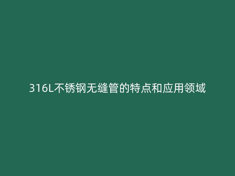 316L荣耀官方官网入口无缝管的特点和应用领域